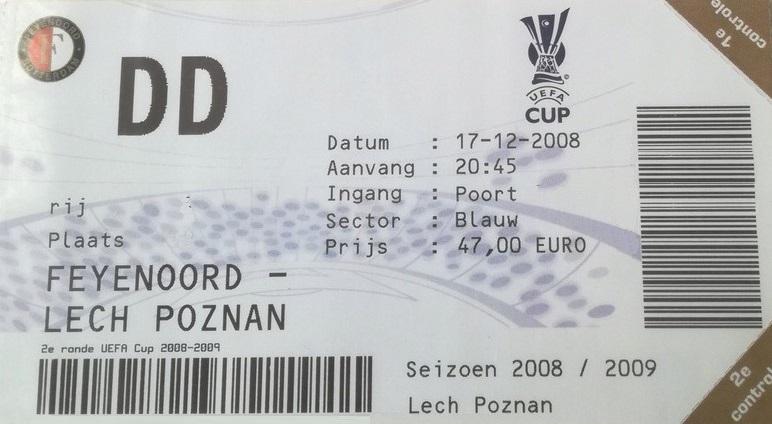 Feyenoord Rotterdam - Lech Poznań 0:1 (17.12.2008)