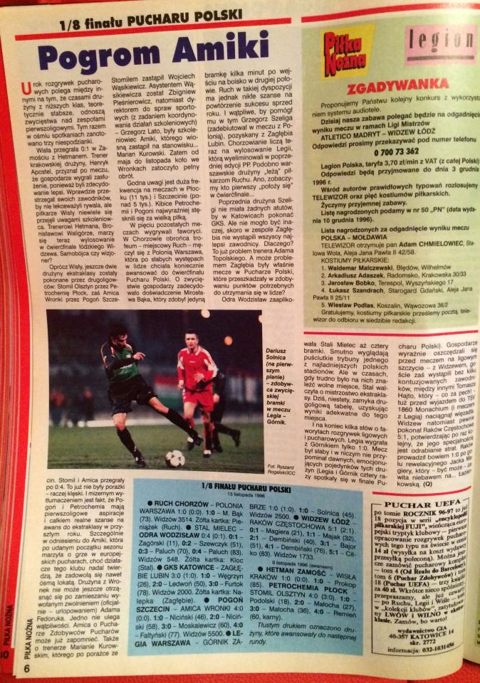 GKS Katowice - Zagłębie Lubin 3:0 (13.11.1996) Przegląd Sportowy