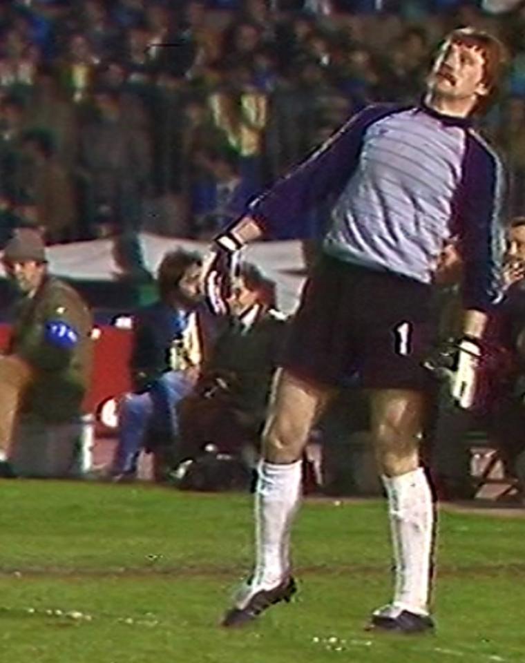 Józef Młynarczyk podczas meczu Juventus Turyn – Widzew Łódź 2:0 (06.04.1983)