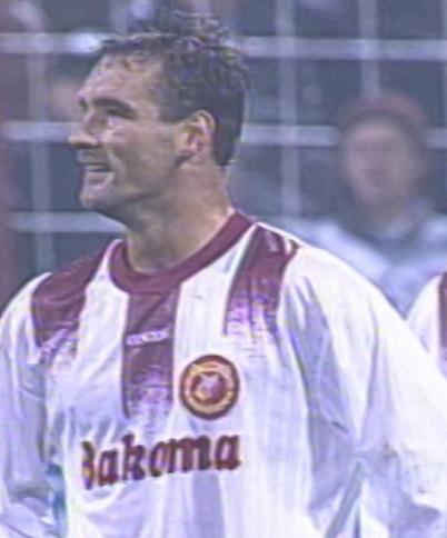 Zbigniew Wyciszkiewicz podczas meczu Widzew Łódź - Atlético Madryt 1:4 (25.09.1996).