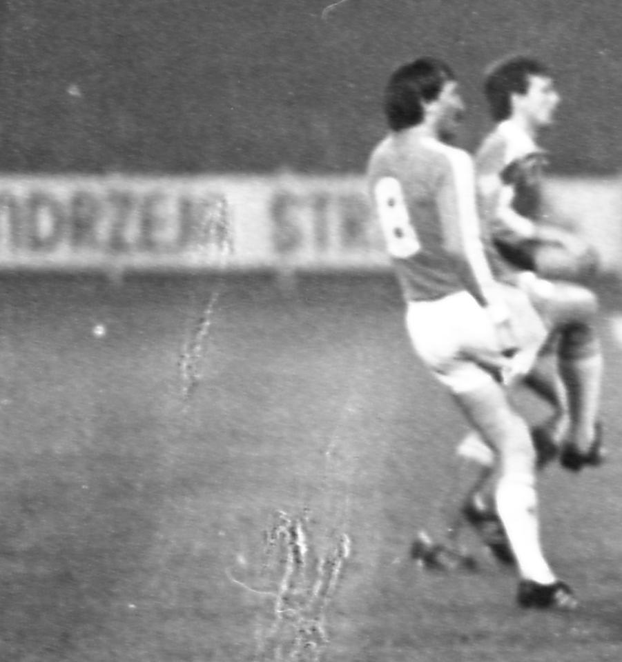 Antonín Panenka podczas meczu Widzew Łódź - Rapid Wiedeń 5:3 (03.11.1982).