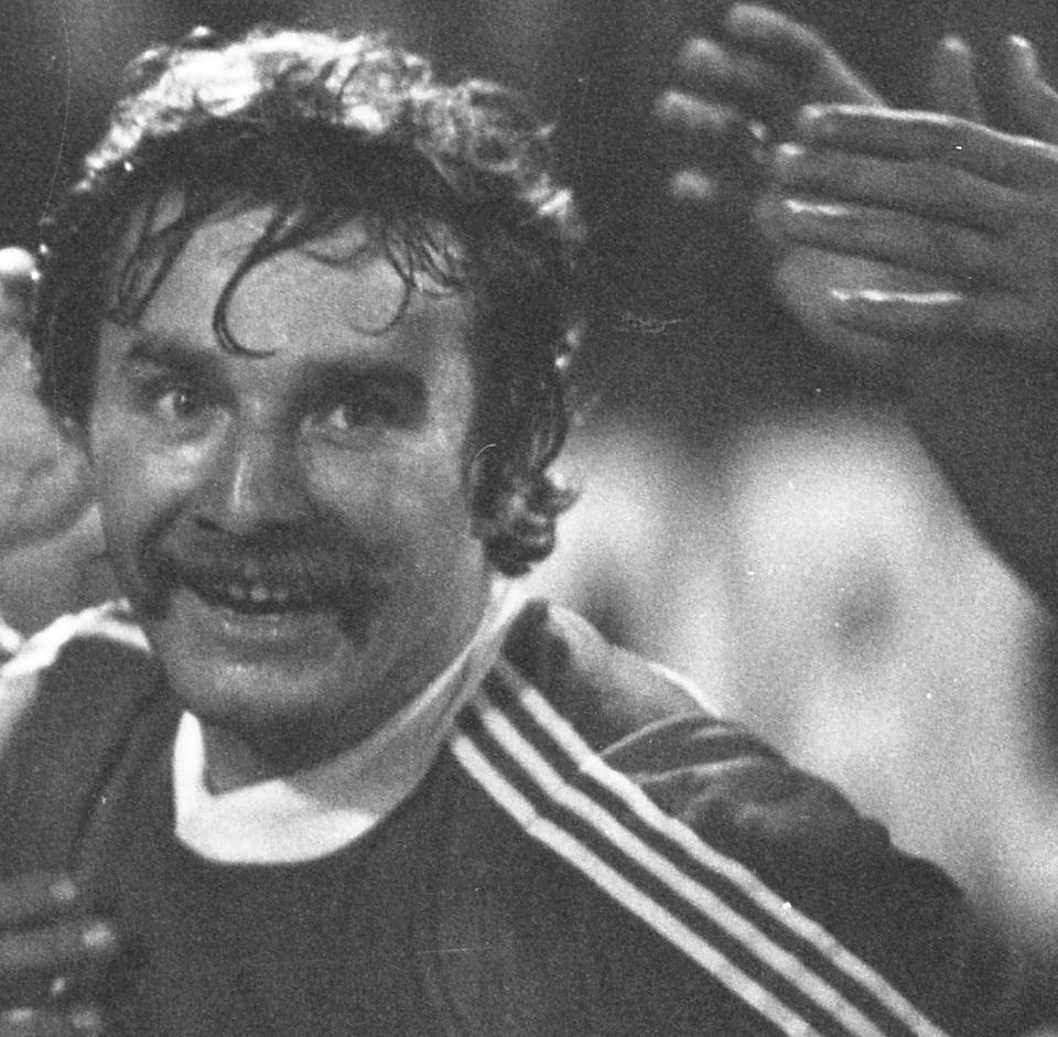 Zdzisław Rozborski podczas meczu Widzew Łódź - Rapid Wiedeń 5:3 (03.11.1982).