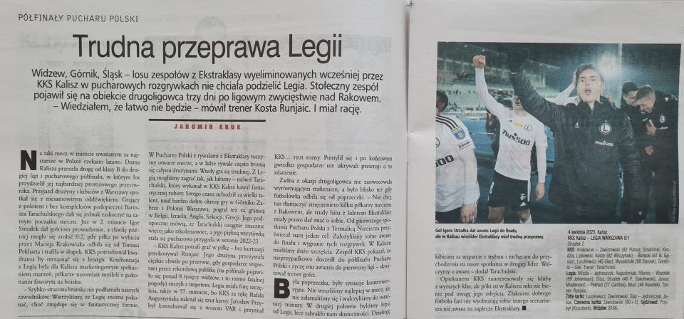 KKS Kalisz - Legia Warszawa 0:1, 04.04.2023 Piłka Nożna