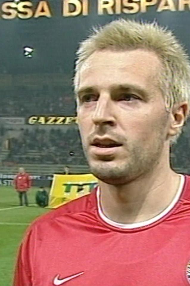 Maciej Żurawski podczas meczu Parma AC - Wisła Kraków 2:1 (31.10.2002).