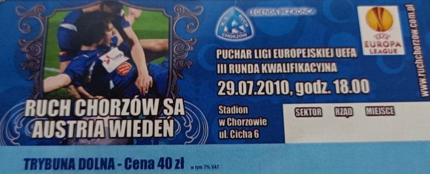 Ruch Chorzów - Austria Wiedeń 1:3 (29.07.2010)