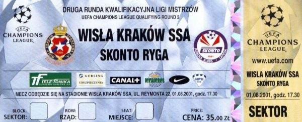 Wisła Kraków - Skonto Ryga 1:0 (01.08.2001)