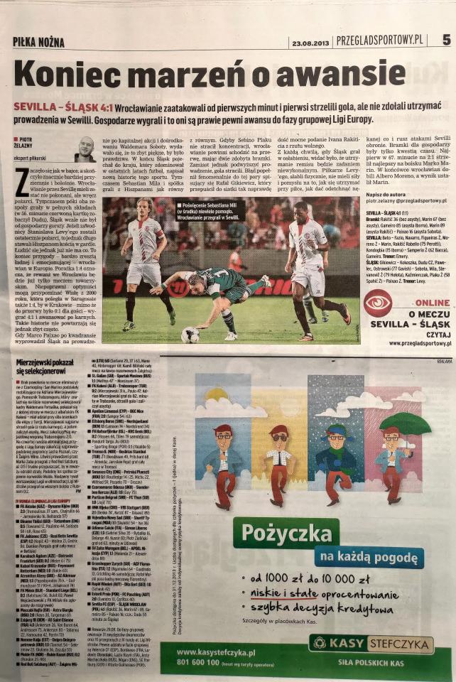 Sevilla FC - Śląsk Wrocław 4:1 (22.08.2013)
