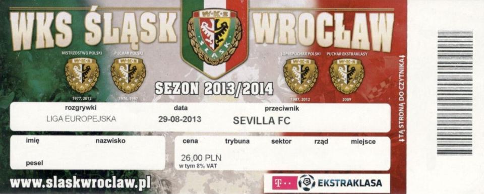 Śląsk Wrocław - Sevilla FC 0:5 (29.08.2013)