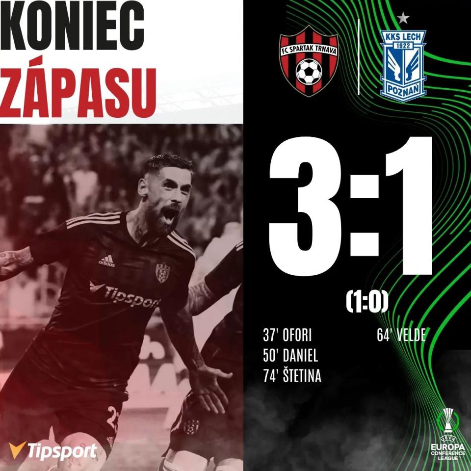 Spartak Trnawa - Lech Poznań 3:1, 17.08.2023