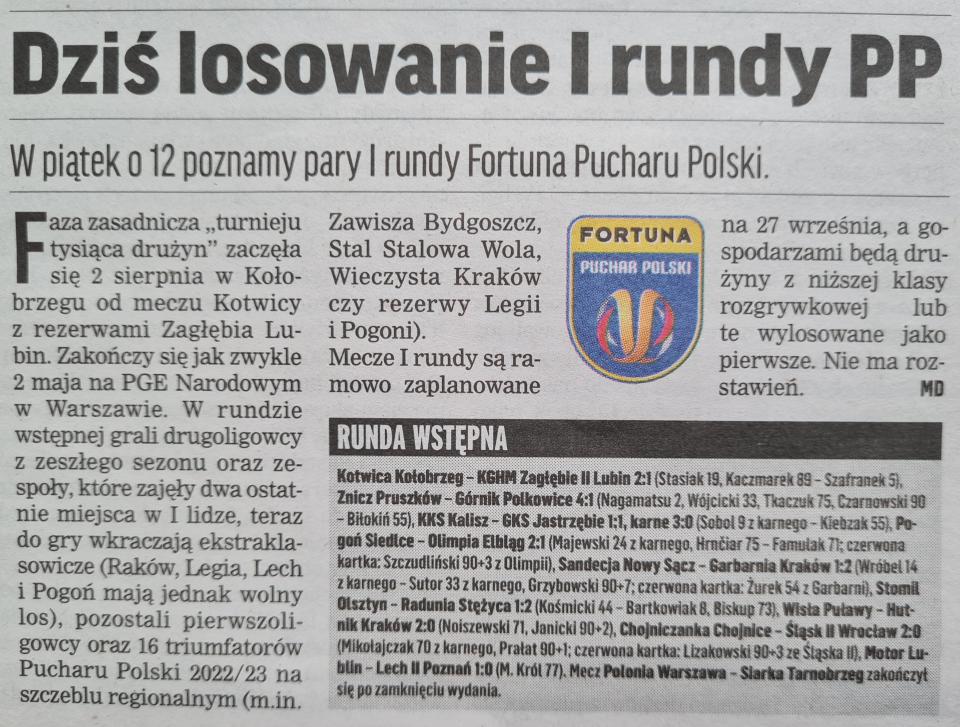 Sandecja Nowy Sącz - Garbarnia Kraków 1:2 (09.08.2023) Przegląd Sportowy