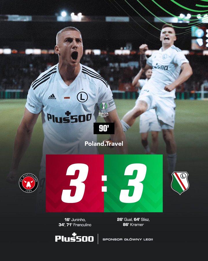 FC Midtjylland - Legia Warszawa 3:3, 24.08.202