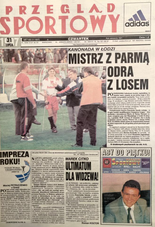 Widzew Łódź - Neftçi Baku 8:0 (30.07.1997)