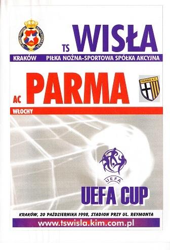 Program meczowy Wisła Kraków - Parma AC 1:1 (20.10.1998)
