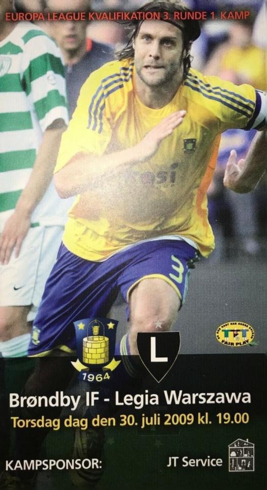 Program meczowy Brøndby Kopenhaga - Legia Warszawa 1:1 (30.07.2009)
