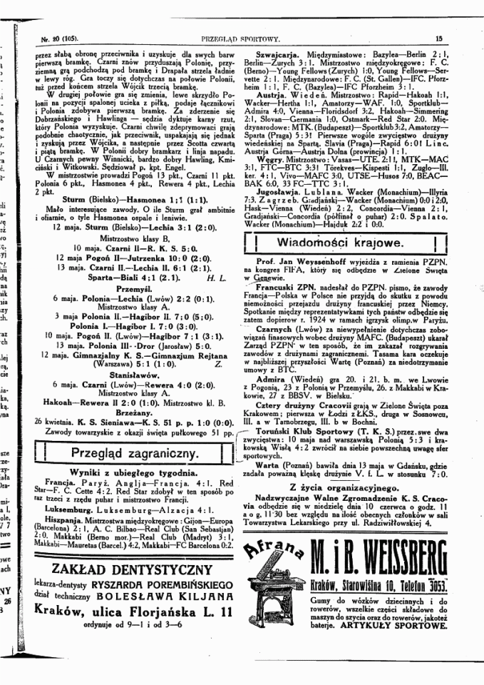 Przegląd Sportowy z 17 maja 1923 roku