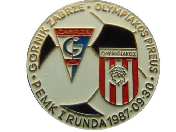 Odznaka z meczu Górnik Zabrze - Olympiakos Pireus 2:1 (30.09.1987)
