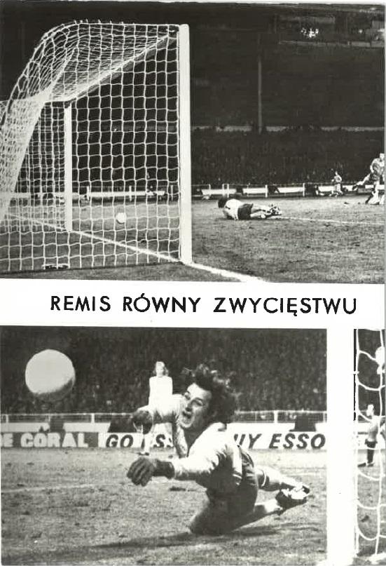 Pocztówka z meczu Anglia - Polska 1:1 (17.10.1973)