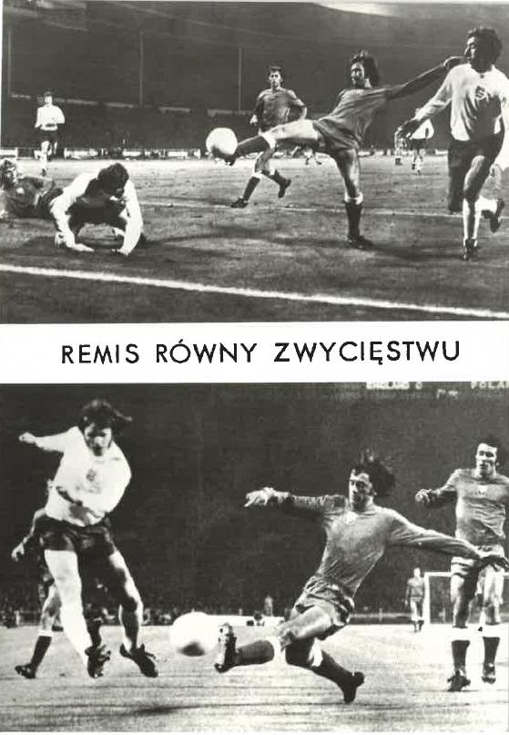 Pocztówka z meczu Anglia - Polska 1:1 (17.10.1973)