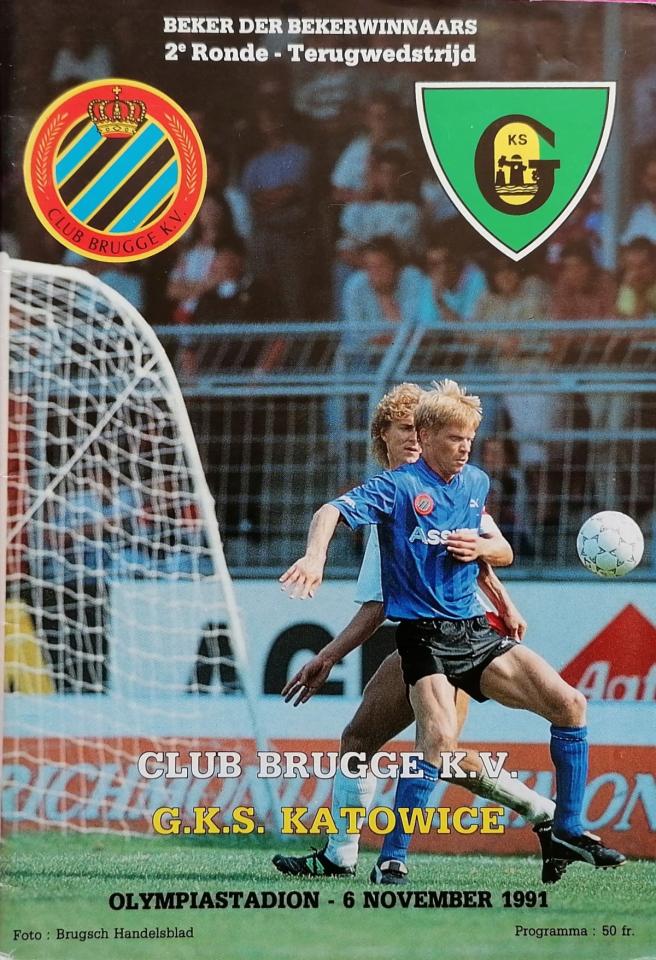 Program meczowy Club Brugge - GKS Katowice 3:0 (06.11.1991)