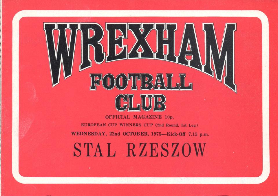 Program meczowy Wrexham FC - Stal Rzeszów 2:0 (22.10.1975)