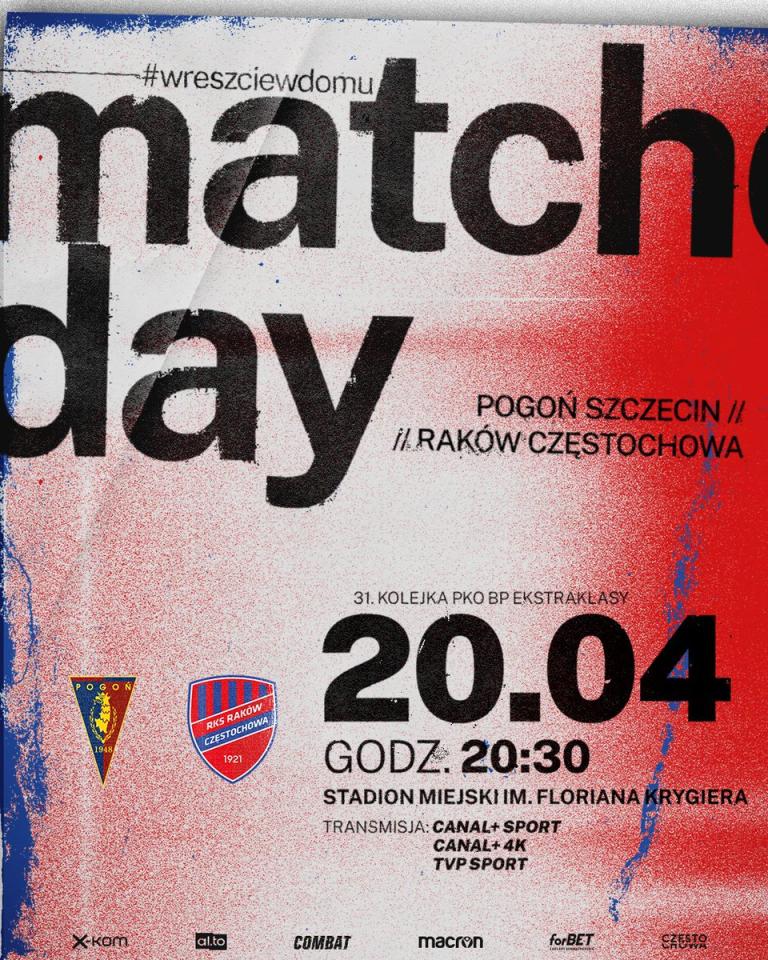 Pogoń Szczecin - Raków Częstochowa 1:2 (20.04.2022)