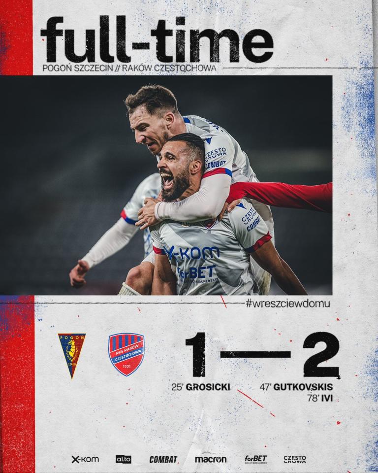 Pogoń Szczecin - Raków Częstochowa 1:2 (20.04.2022)