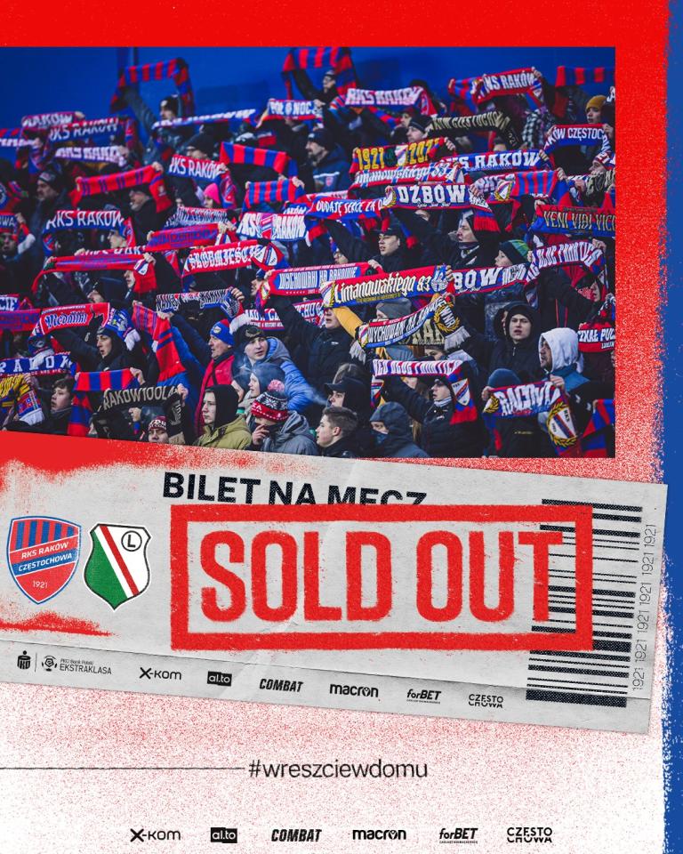 Raków Częstochowa - Legia Warszawa 1:1, 19.03.2022
