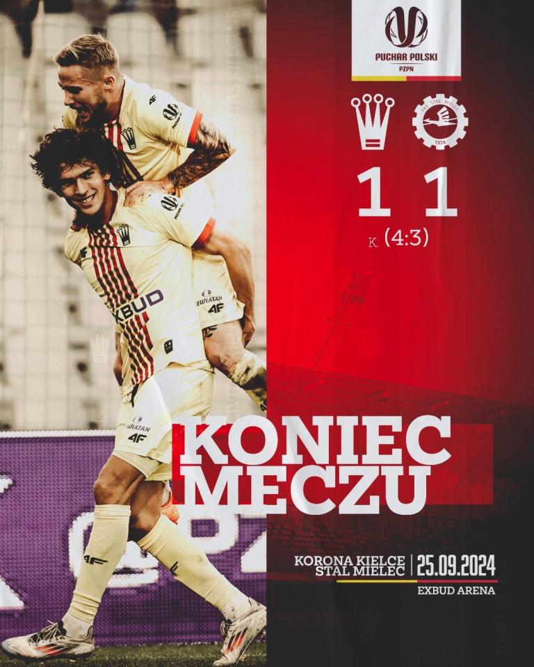 Korona Kielce - Stal Mielec 1:1, k. 4-3 (25.09.2024)