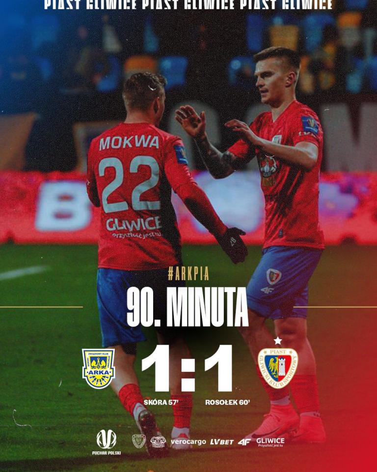 Arka Gdynia - Piast Gliwice 1:3 pd. (30.10.2024)