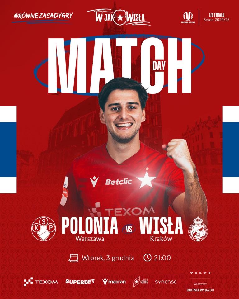 Polonia Warszawa - Wisła Kraków 3:2 pd., 03.12.2024