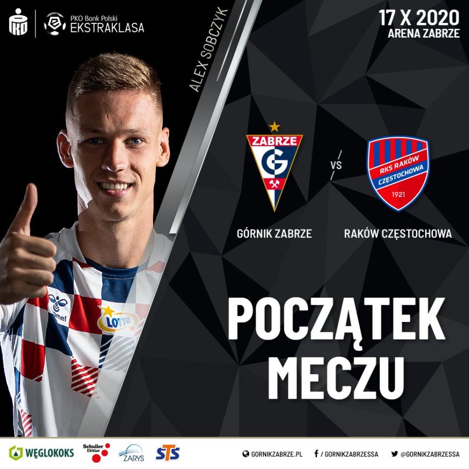 Górnik Zabrze - Raków Częstochowa 1:3, 17.10.2020
