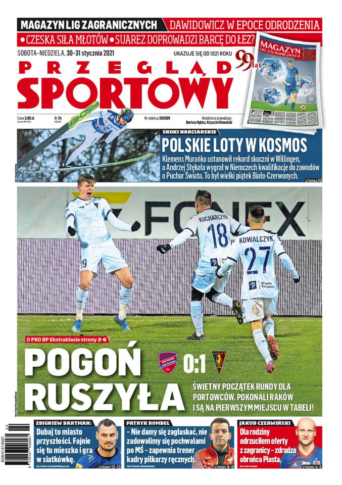 Raków Częstochowa - Pogoń Szczecin 0:1, 29.01.2021 Okładka Przeglądu Sportowego