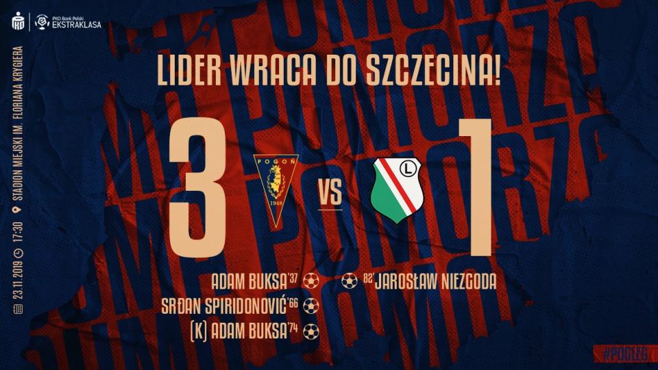 Pogoń Szczecin - Legia Warszawa 3:1, 23.11.2019