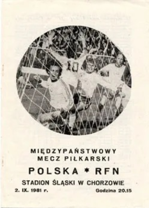 Program meczowy Polska - RFN 0:2 (02.09.1981)