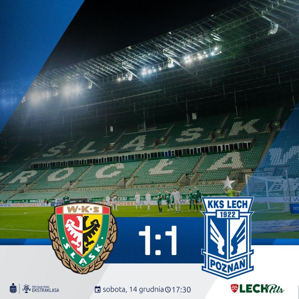 Śląsk Wrocław - Lech Poznań 1:1, 14.12.2019