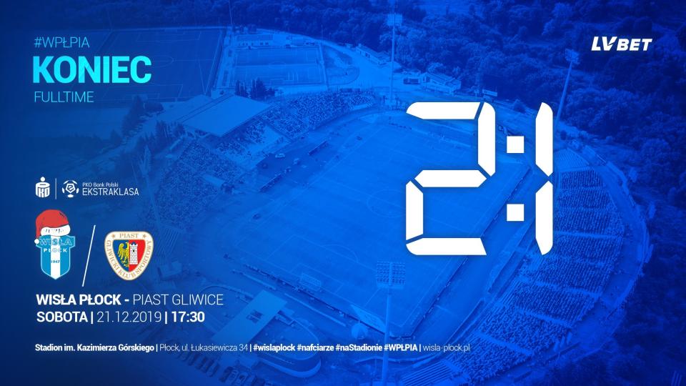 Wisła Płock - Piast Gliwice 2:1, 21.12.2019