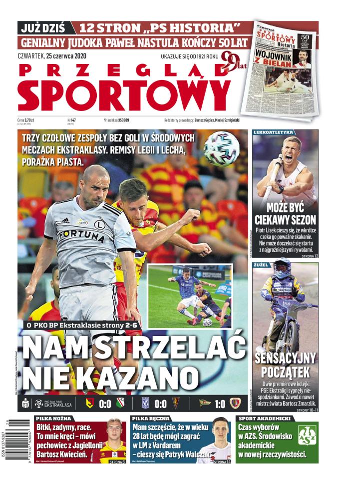 Lech Poznań - Pogoń Szczecin 0:0, 24.06.2020 Okładka Przeglądu Sportowego
