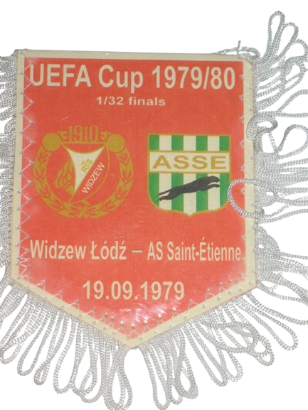 Proporczyk z meczu Widzew Łódź - AS Saint-Étienne 2:1 (19.09.1979)