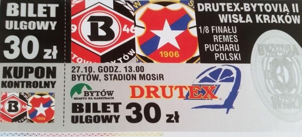 Bilet z meczu Bytovia II Bytów - Wisła Kraków 0:2 (27.10.2009)