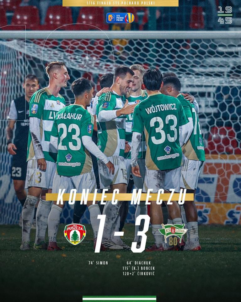 Puszcza Niepołomice - Lechia Gdańsk 1:3 pd., 29.10.2025
