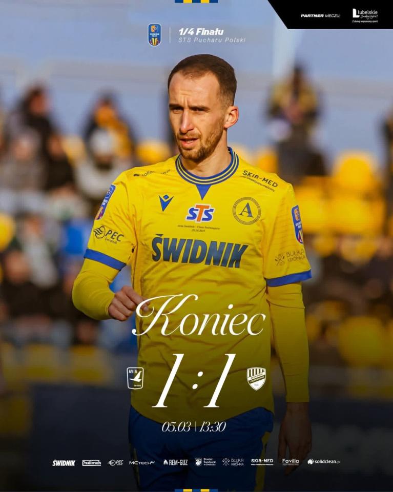 Avia Świdnik - Raków Częstochowa 1:2 pd., 05.03.2026