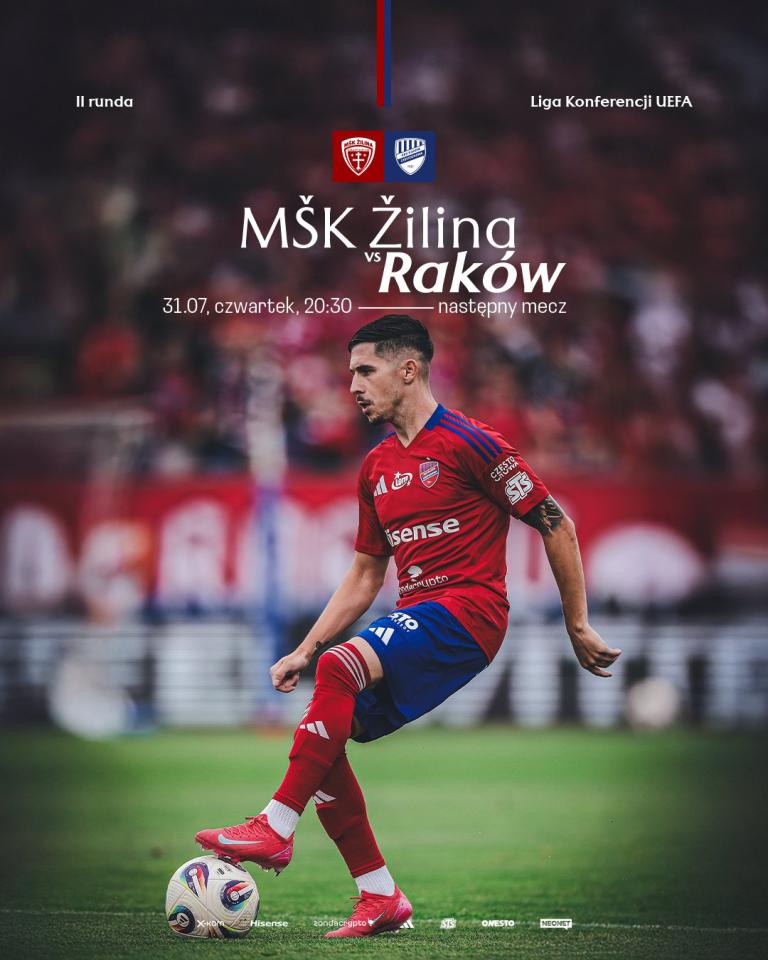 MŠK Žilina - Raków Częstochowa 1:3, 31.07.2025