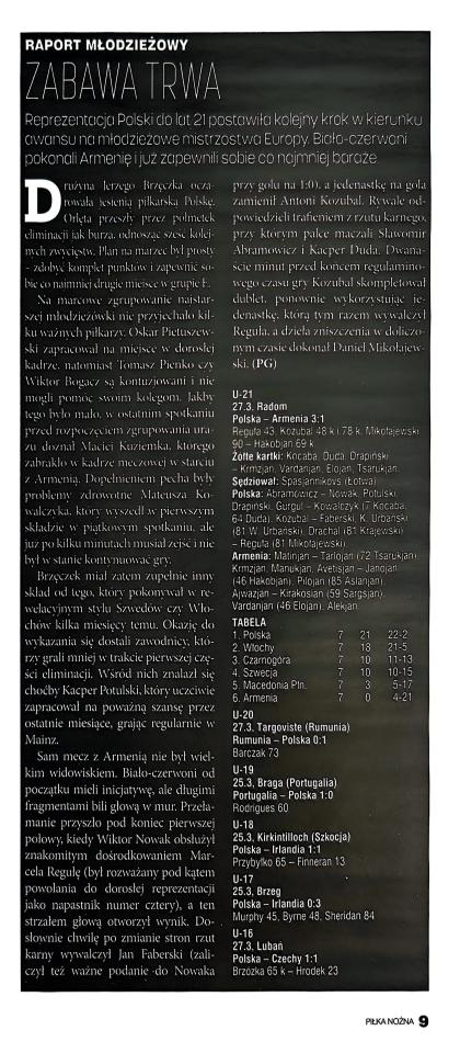 Piłka Nożna po meczu U21 Polska - Armenia 4:1 (27.03.2026)
