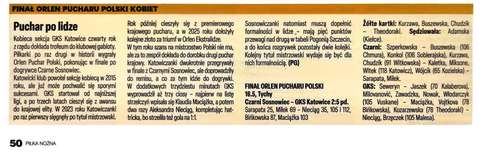 Piłka Nożna po meczu Czarni Sosnowiec - GKS Katowice 2:5 pd. kobiety (16.05.2026)