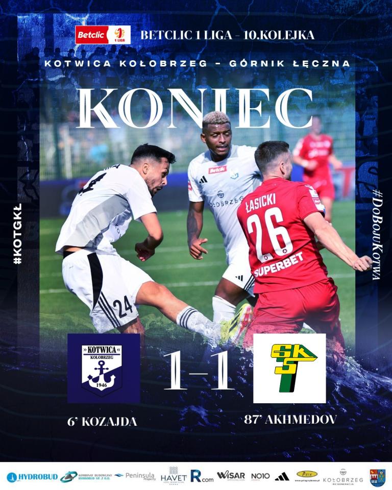 Kotwica Kołobrzeg - Górnik Łęczna 1:1, 21.09.2024
