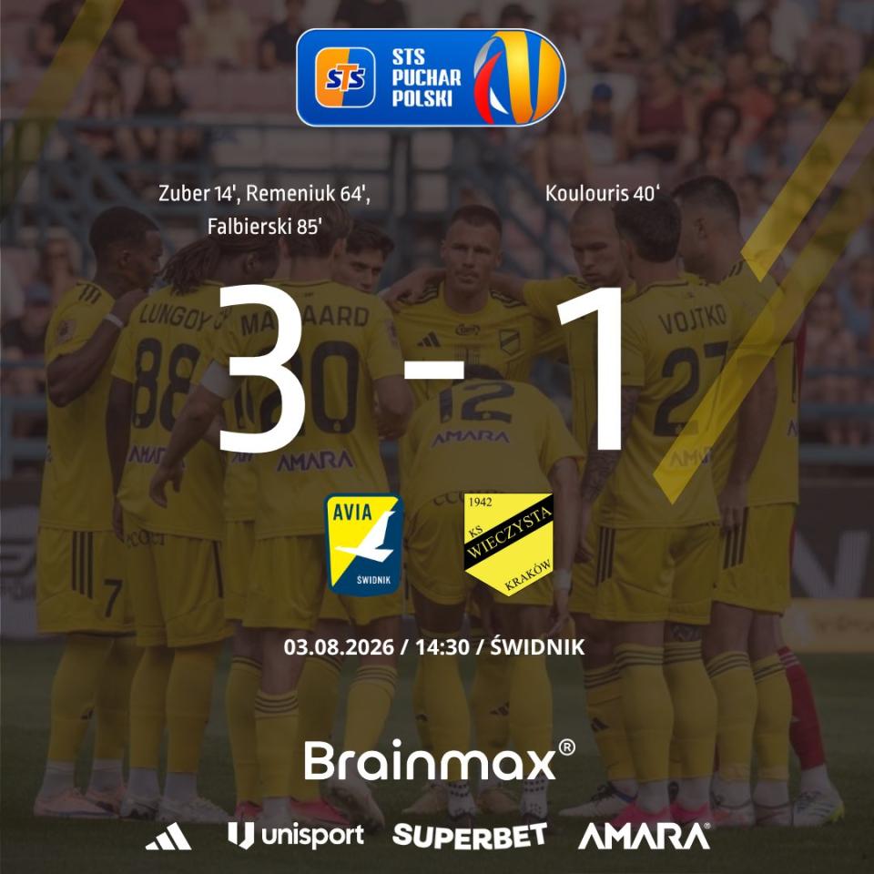 Avia Świdnik - Wieczysta Kraków 3:1, 03.09.2026