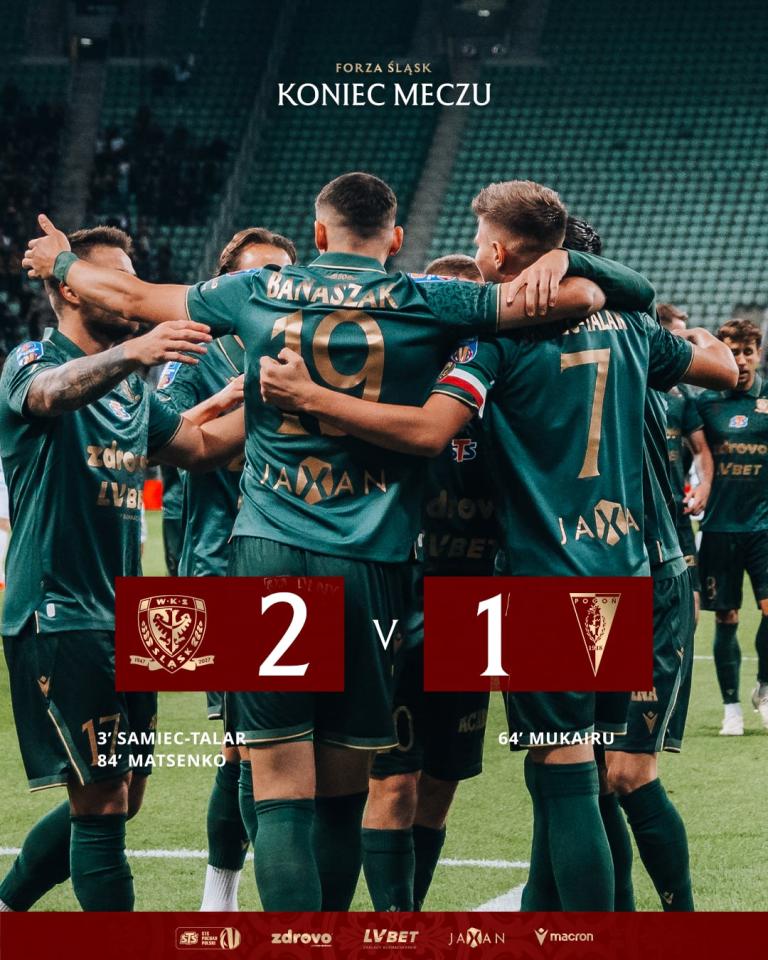 Śląsk Wrocław - Pogoń Szczecin 2:1, 03.09.2026