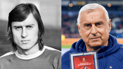 Kazimierz Kmiecik z roku 1974 i 2019.