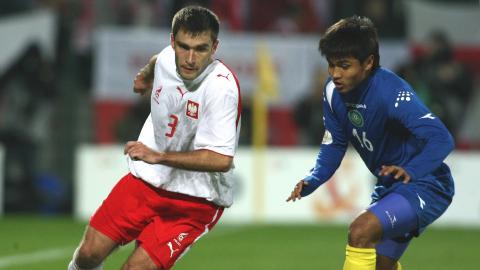Grzegorz Bronowicki podczas meczu Polska - Kazachstan 3:1 (13.10.2007).