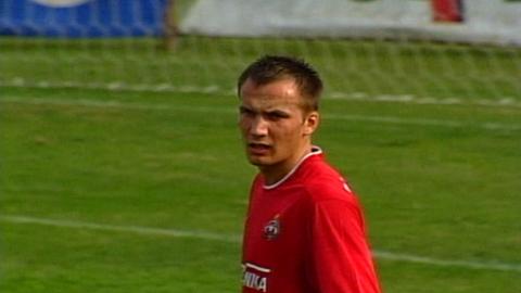 Arkadiusz Głowacki podczas meczu NK Primorje - Wisła Kraków 0:2 (19.09.2002).